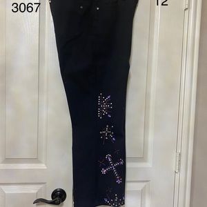 Beautiful Black Jeans with Sequin Embellishments.
